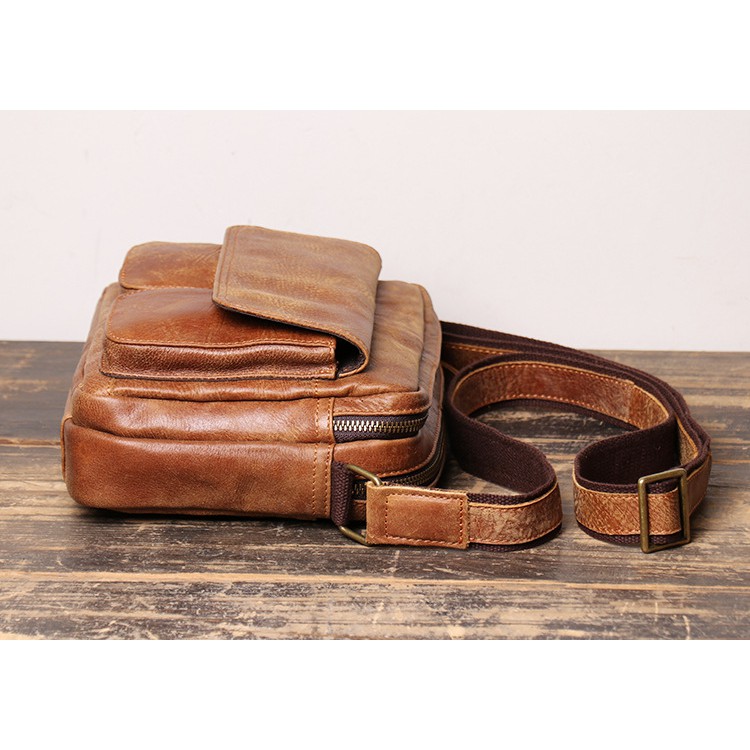 Túi Đeo Chéo Da Bò Dáng Ngang Túi Hộp Cá Tính