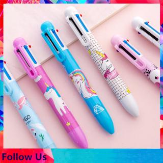 6 Colors in 1pcs Creative Cartoon Color Ballpoint Pen Stationery Ballpoint Pen