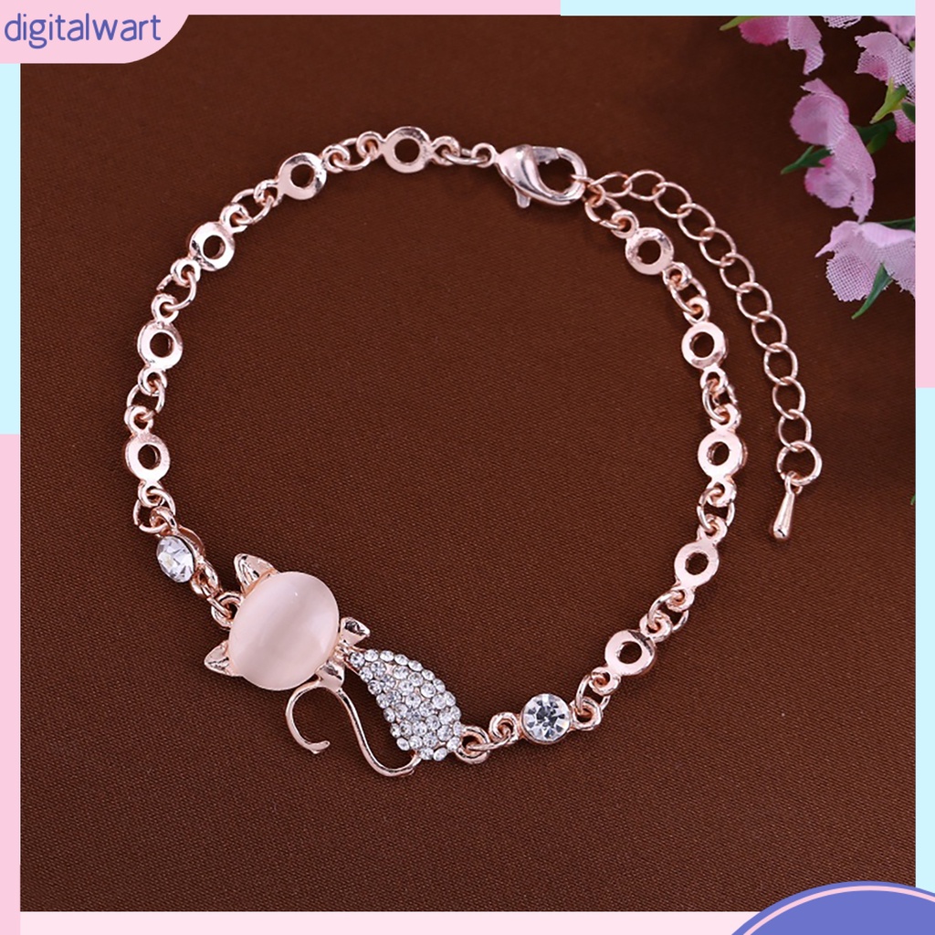 Vòng Tay Mặt Mèo Đính Đá Thời Trang