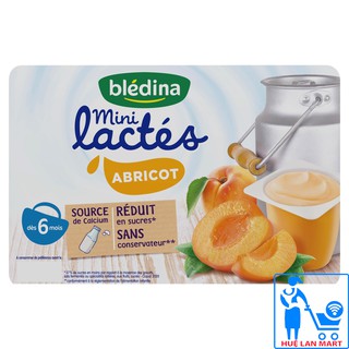 Sữa chua nguội bledina mini lactes 6m+ hương mơ - vỉ 6 hộp x 55g