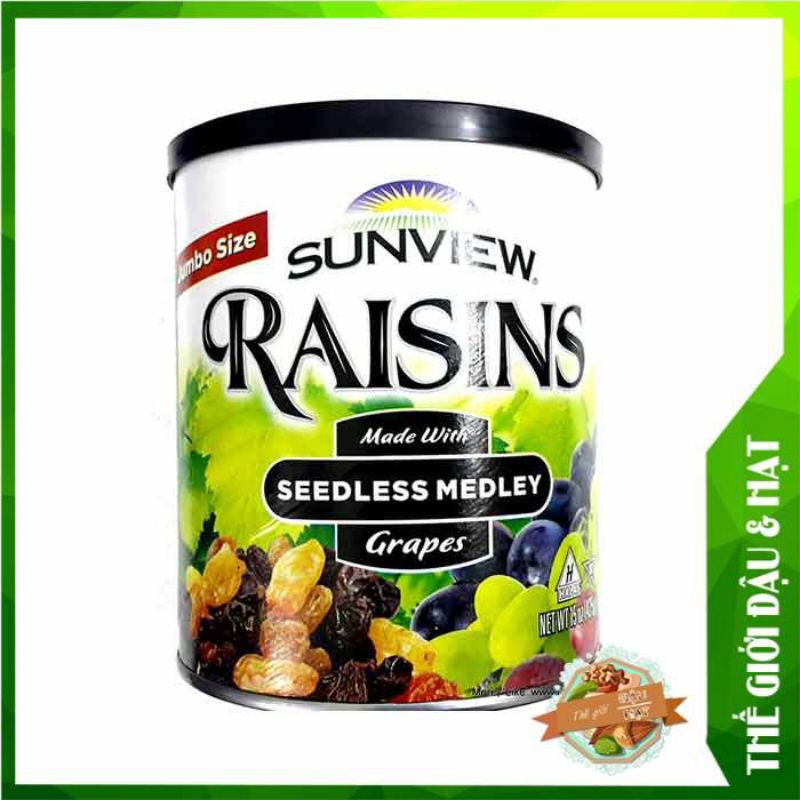 1 hủ nho khô Mỹ Raisin Sunview không hạt 425gr