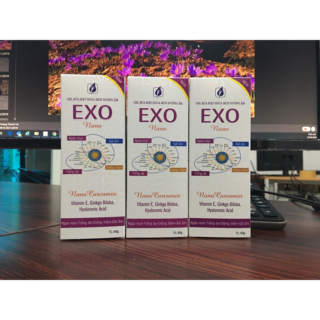 Gel rửa mặt ngừa mụn dưỡng ẩm EXO nano 60g  sữa rửa mặt