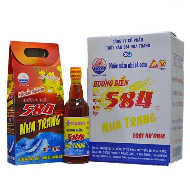 THÙNG 6 CHAI NƯỚC MẮM 584 NHA TRANG 40 ĐỘ ĐẠM 510ML