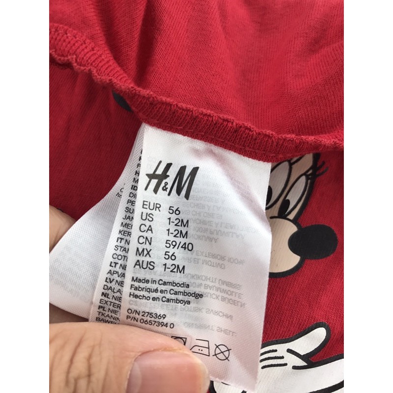 Body liền thân H&amp;M Mickey đỏ trắng