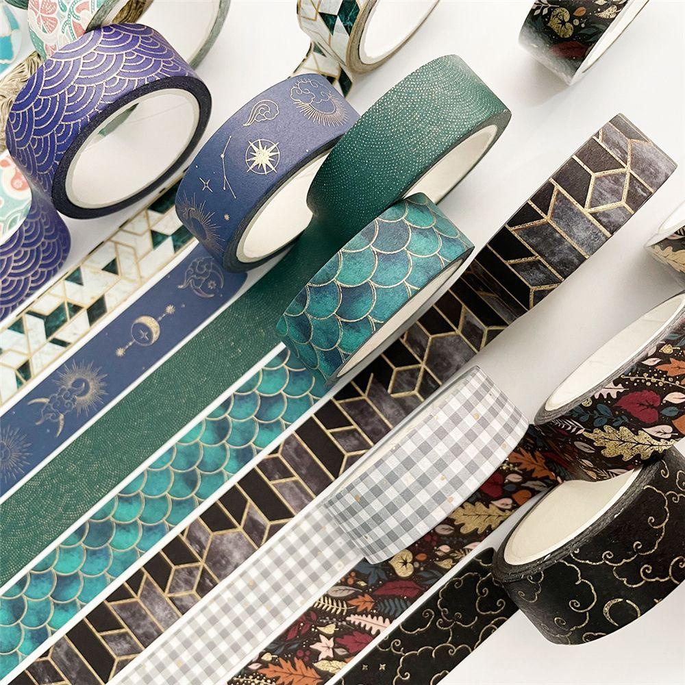 RAINBOW Scrapbooking Washi Tape DIY Craft Decorative Stickers Bronze Gift Wrapping Retro Style Planners Classic Vintage Geometry