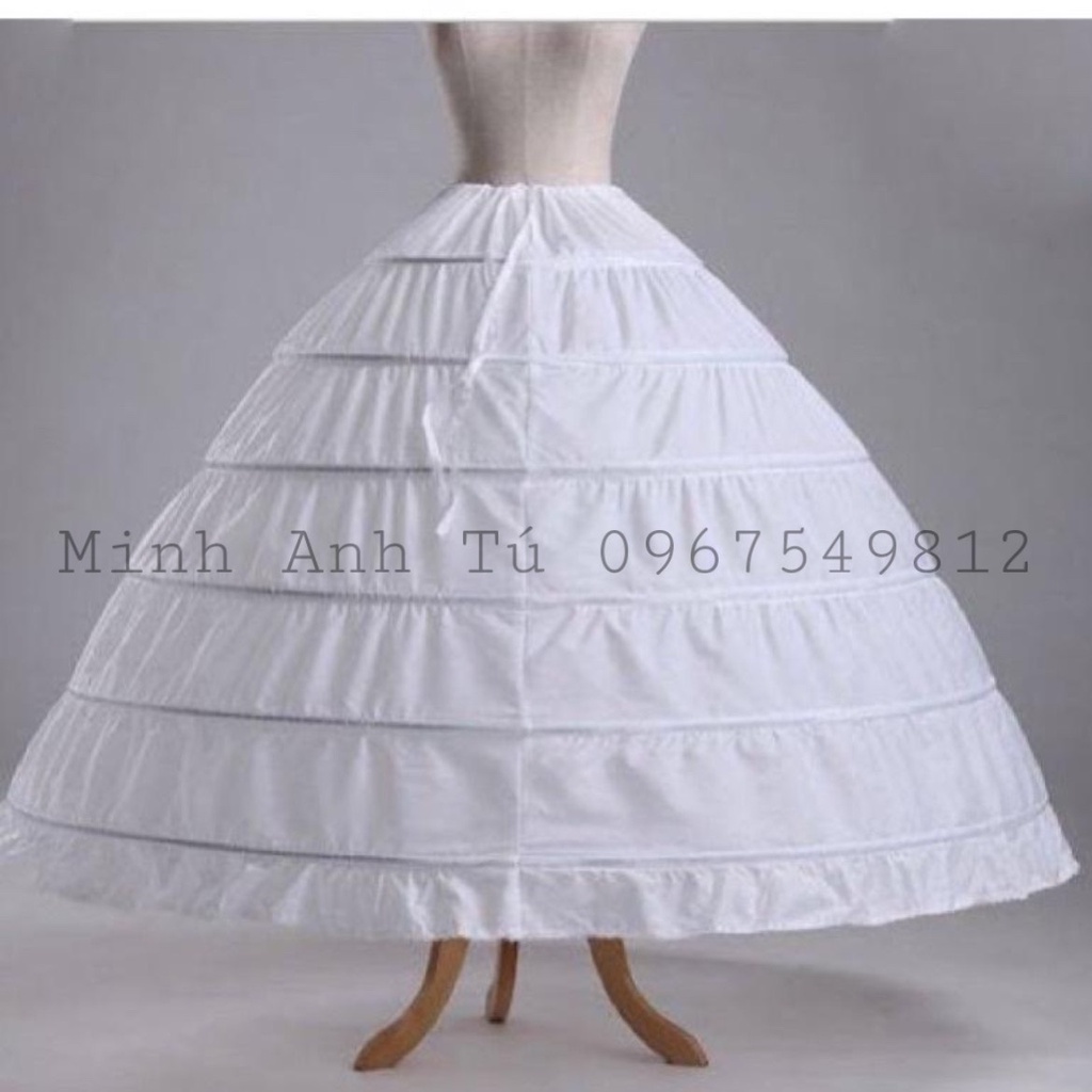 Tùng phồng váy cô dâu 6 tầng rộng 120cm, cao 100cm Cạp Chun Dây Buộc Chắc Chắn [ ẢNH THẬT]