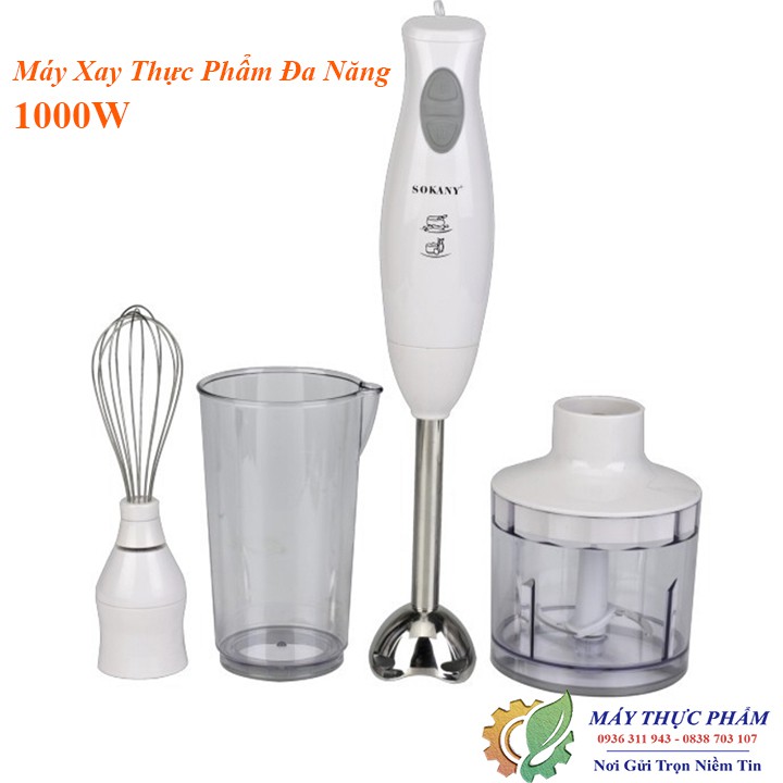 Máy Xay Đa Năng Cầm Tay SOKANY HB230A - 1000W xay thịt , đánh trứng , xay sinh tố , xay đồ ăn dặm tiện lợi