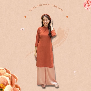 Sumire Store Áo dài Dáng xưa Yên Xuân Cam cháy