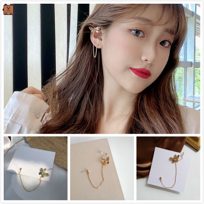 Khuyên Tai Dáng Dài Họa Tiết Bướm Phong Cách Hàn Quốc (chỉ một cái)