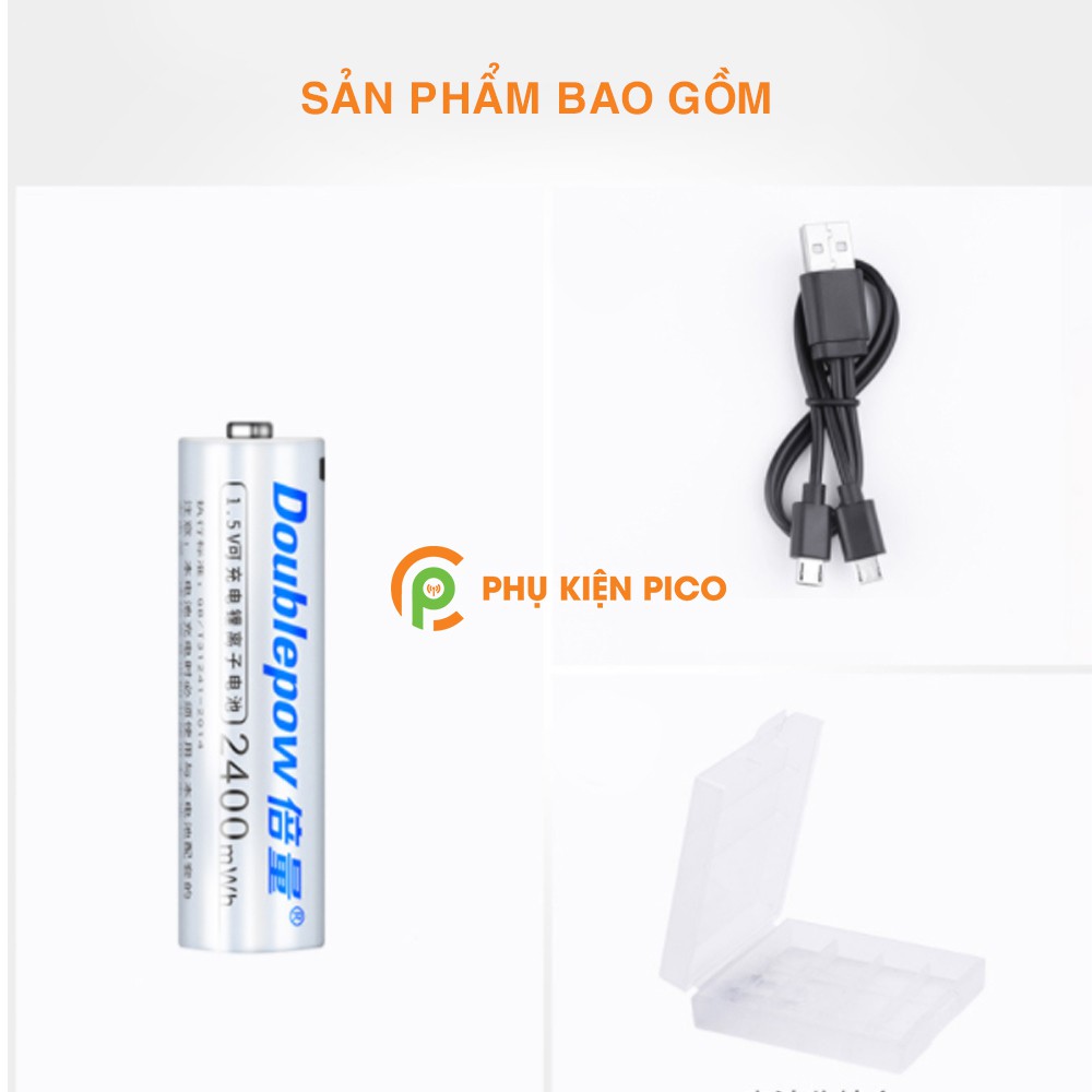 Pin sạc 1.5V Doublepow 2400mWh có cổng sạc trực tiếp Micro USB - Pin Doublepow 2400mWh 1.5V