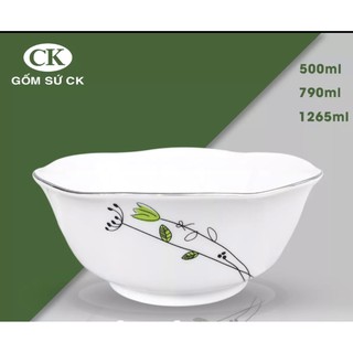 TÔ CANH SỨ HOA MẦM (CỎ MAY MẮN) số 6 , số 7 , số 8 - HÀNG GIA DỤNG - GỐM SỨ CK