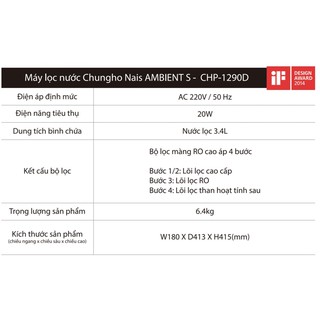 Máy lọc nước RO Chungho CHP-2321D