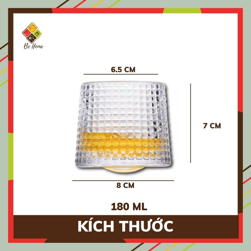 Ly thủy tinh cốc cao cấp đế lồi BEHOMEMALL ly rượu ngoại họa tiết hiện đại [Bộ 6 Cốc]