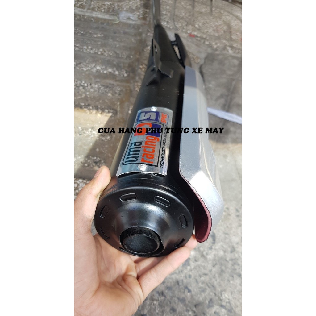 Trọn bộ pô Uma Racing  gắn xe Sirius kiểu spark - tặng kèm bộ che pô