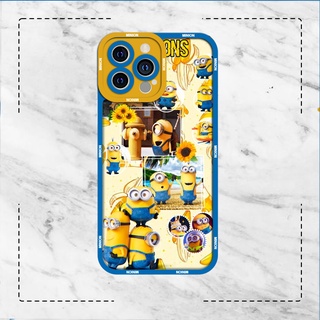 Ốp lưng iphone samsung xiaomi oppo cạnh vuông JM CASE Minions cute collage