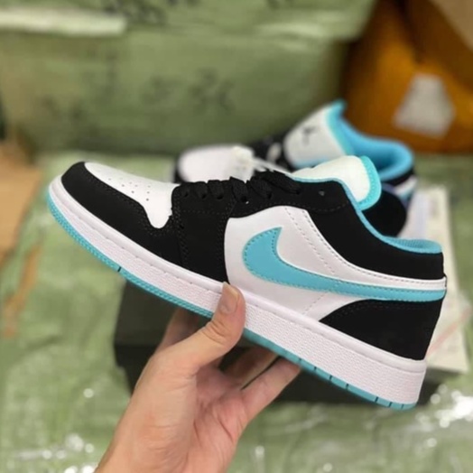 Giày Sneskers,Thể Thao Nam Nữ,Giày Jordan 1 panda xanh Ngọc,JD1 Cổ Thấp Full Box, Full Bill