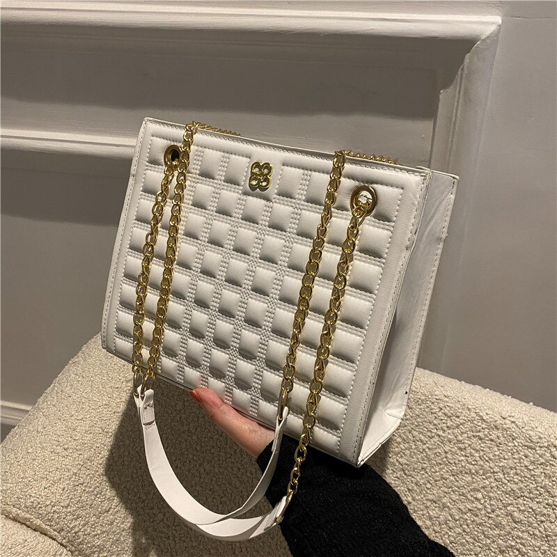Túi đeo vai JASMIN NOIR hình vuông cỡ lớn phối dây đeo sợi xích thời trang cho nữ