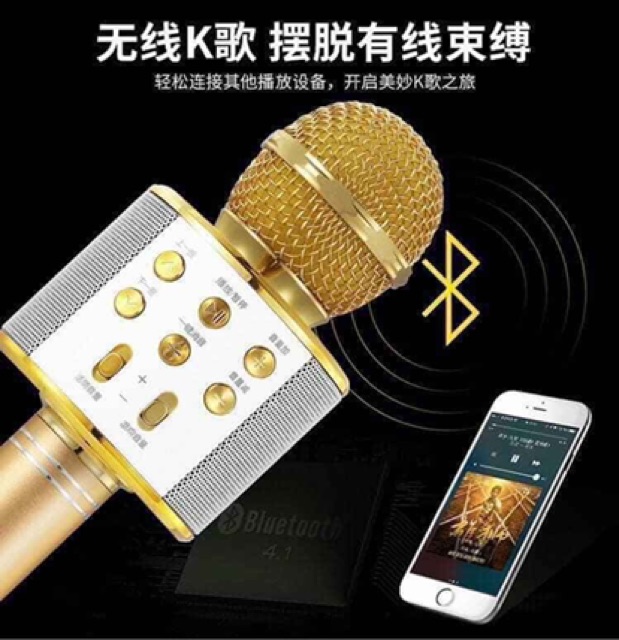 Mic kết nối Bluetooth,WS 858,Mic live C11