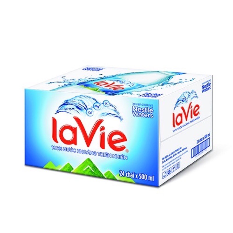 [Mã FMCG15G - 10% đơn 150K] Thùng 24 chai Nước khoáng La Vie 500ml