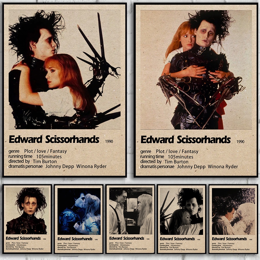 Phim Cổ Điển Edward Scissorhands Trang Trí Nhà Cửa Phòng Khách Thanh Nghệ Thuật Retro Poster