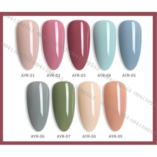 SET Sơn gel AS mã AYR mẫu chai đỏ nhọn 9 chai 15ml siêu HOT siêu xịn
