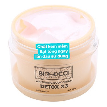 [CHÍNH HÃNG kem dưỡng trắng toàn thân BIO-OCCI-detox-x3 250g  dưỡng trắng hồng   không bết dính [MUA 1 TẶNG 1 ]