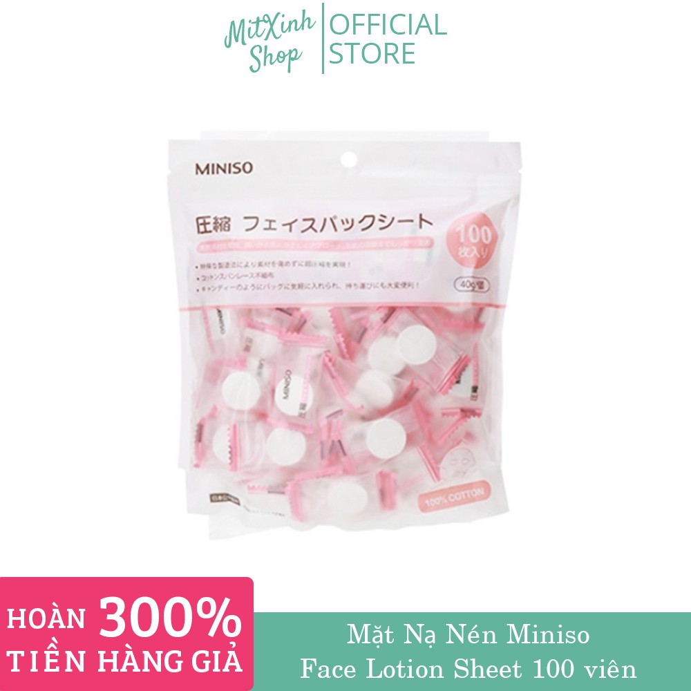 (Lẻ 1 viên) Mặt Nạ Nén Miniso - Face Lotion Sheet 100 viên