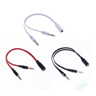 CS 3.5mm 1 to 2 Audio Cable Single-hole Computer Headphone Mic Adapter