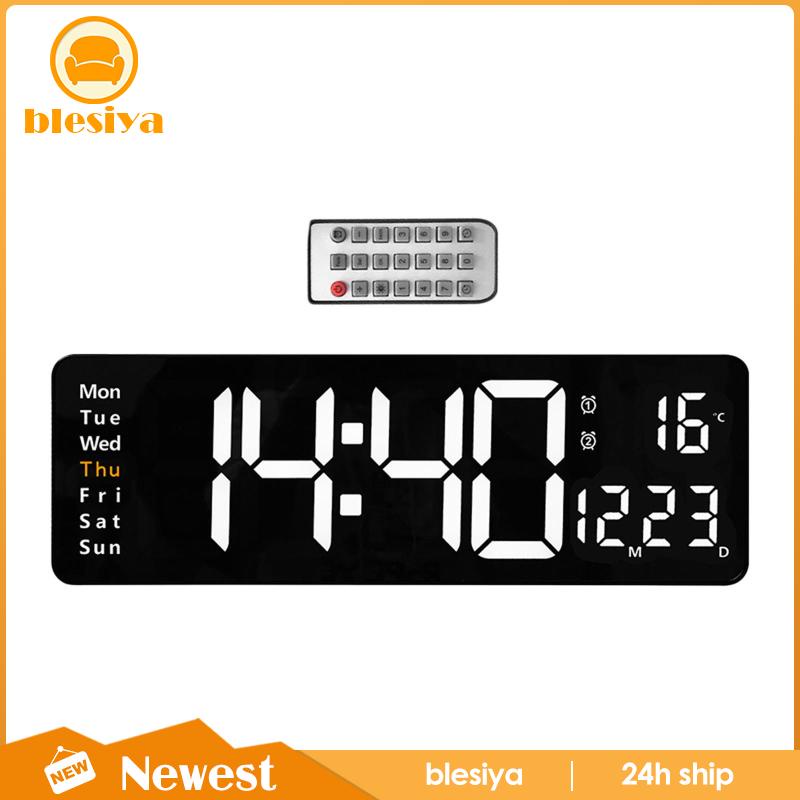 [Blesiya] Đồng Hồ Điện Tử Treo Tường Hình Chữ Nhật Hiển Thị Nhiệt Độ Yên Tĩnh