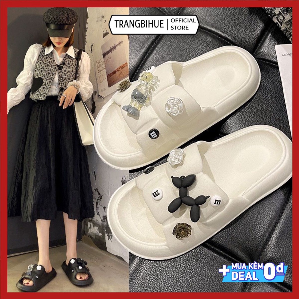 Dép đúc quai ngang thời trang unisex bánh mỳ 🚴‍♂️TẶNG KÈM🚴‍♂️ STICKER Brearbrick ngộ nghĩnh Hottrend MSP2607-1 TRANGBI