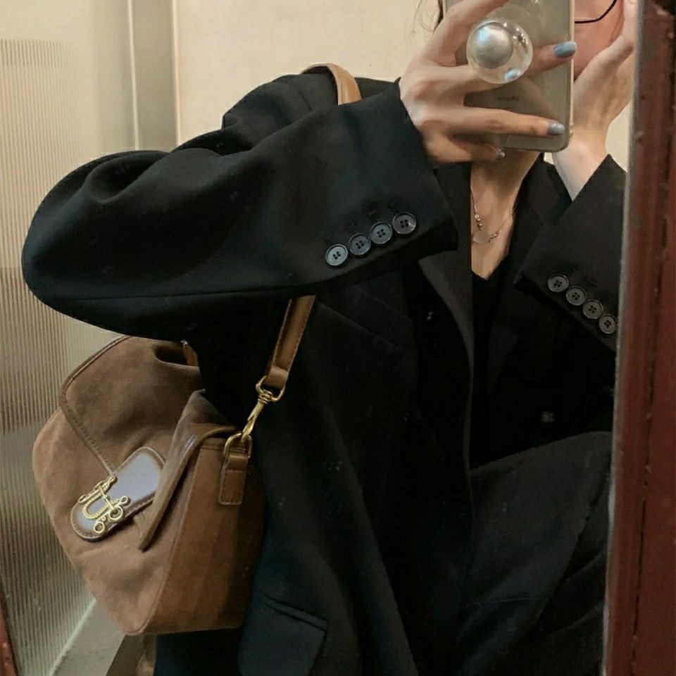 Túi Đeo Vai Da Lộn Cỡ Lớn Thiết Kế Cá Tính