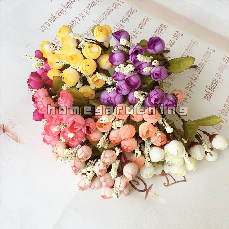 Bó Hoa Hồng Giả 15 Bông Trang Trí Tiệc Cưới