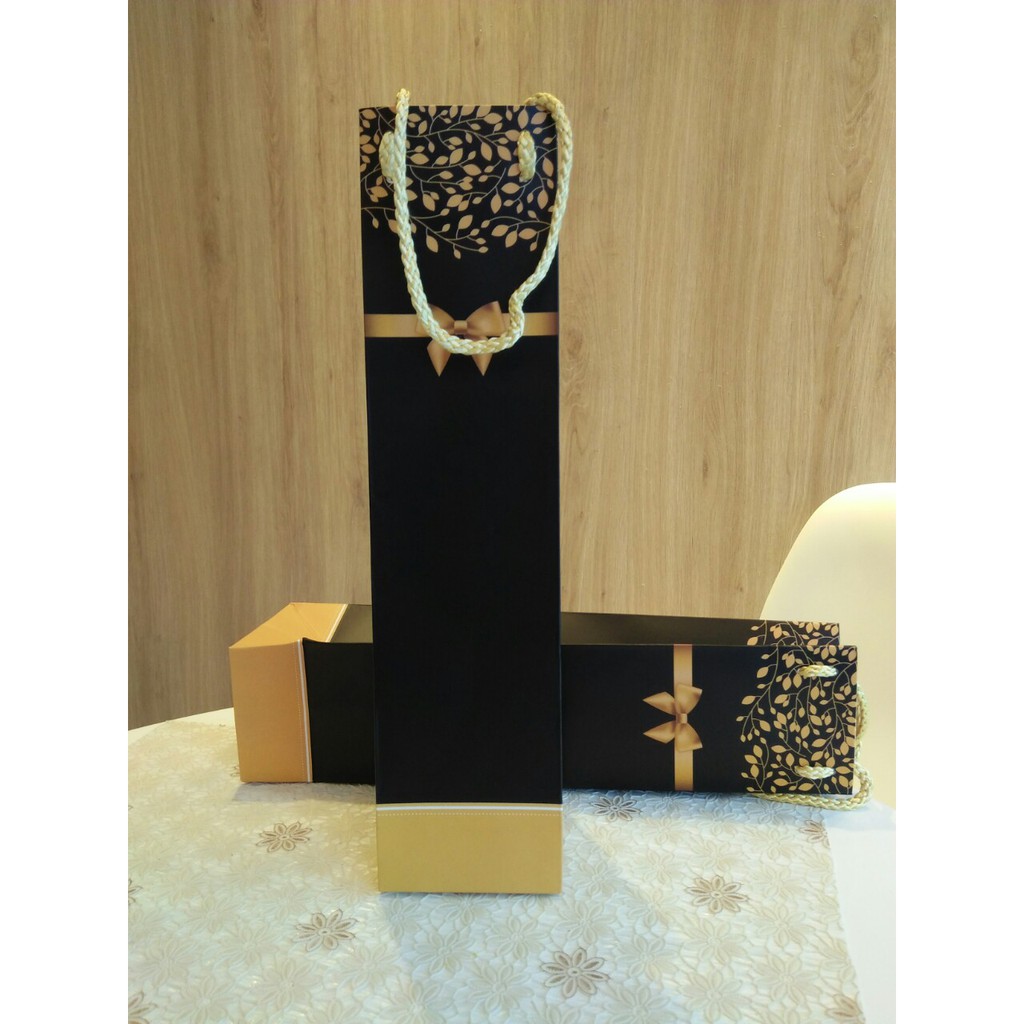 JG GIÁ SỈ_ Túi giấy đựng rượu vang (số 26) size 32.5x8x8cm