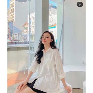 Áo sơ mi trắng chỉ nổi ✅ [kèm HÌNH THẬT ]
