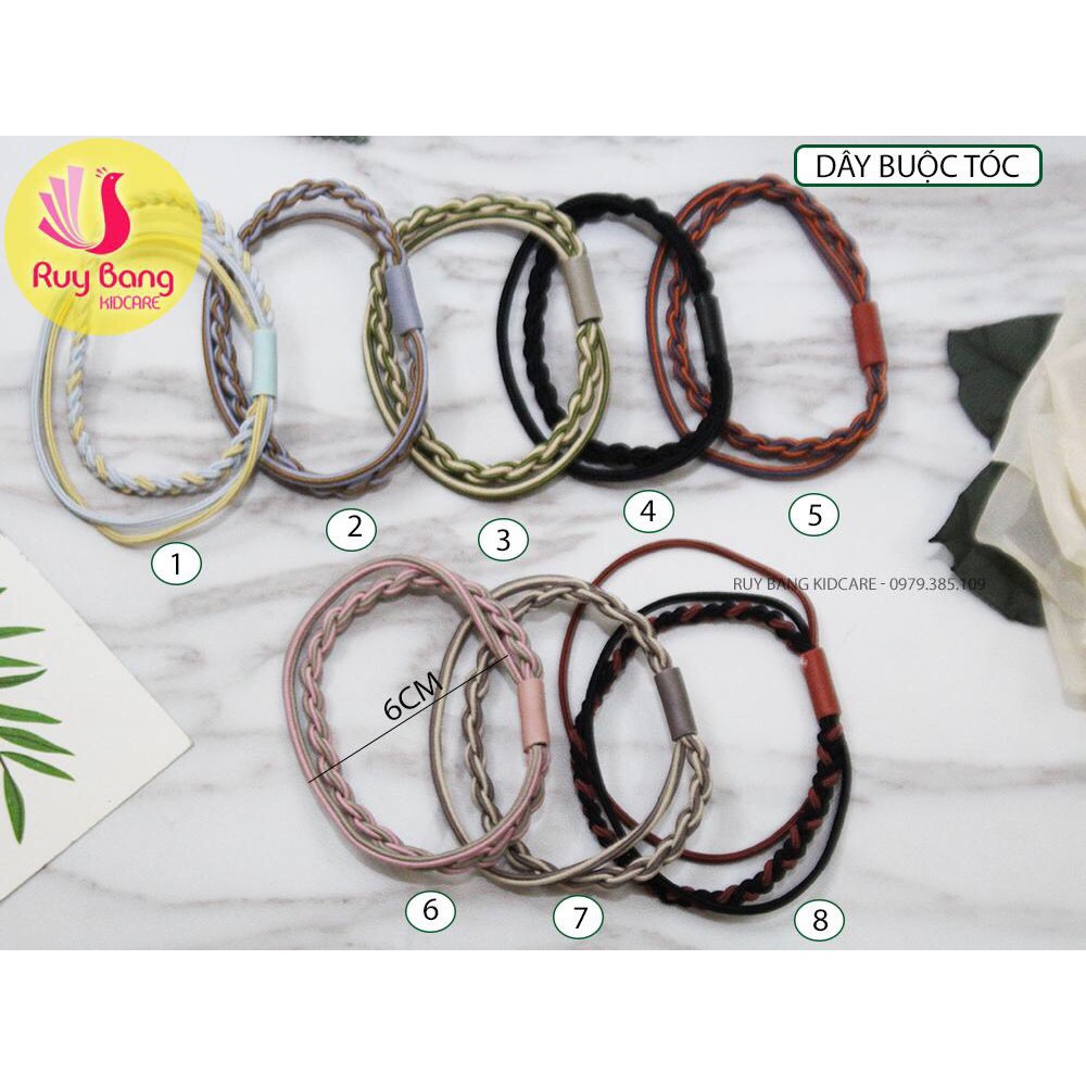 Dây buộc tóc siêu dai phong cách Hàn Quốc - Cột tóc sợi tết đôi