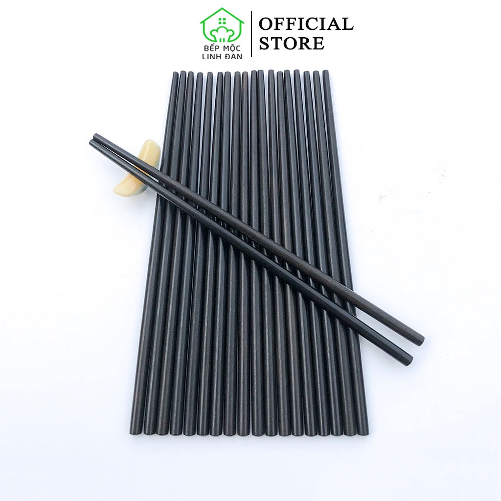 Đũa Mun Sừng Cao Cấp HAHANCO_Gỗ Mộc Siêu Sạch_Bộ 10 Đôi Tròn [CTL701MT]