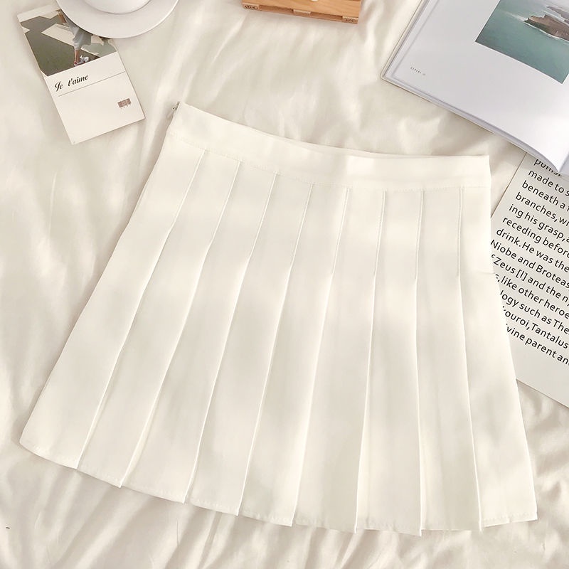 Chân Váy Chữ a Lưng Cao Xếp Ly Thời Trang Thu Đông Phong Cách Hàn Quốc