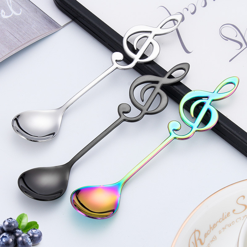 Muỗng Cà Phê Bằng Thép Không Gỉ Hình Nốt Nhạc Độc Đáo