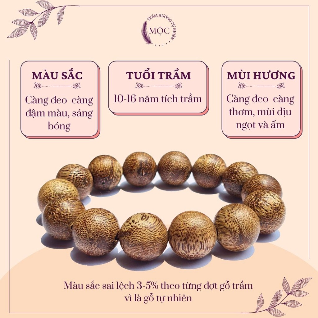 Vòng Đeo Tay Trầm Hương Phong Thủy - Vòng Chuỗi Tràng Đeo Tay Thời Trang Unisex Trầm Hương Tự Nhiên 100%