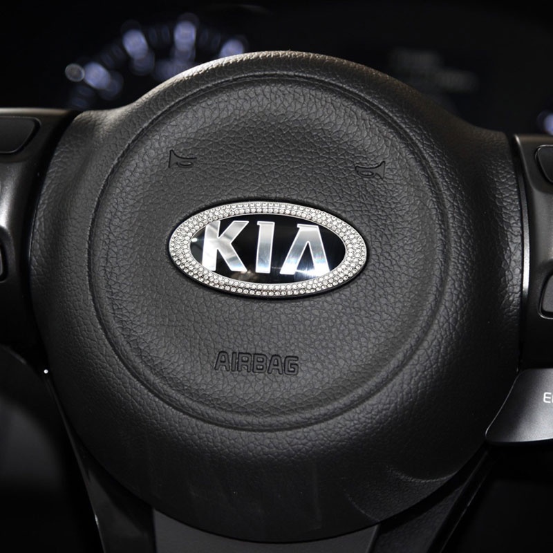 Logo Đính Đá Lấp Lánh Trang Trí Vô Lăng Xe Hơi Hyundai Honda Toyota Ford Kia