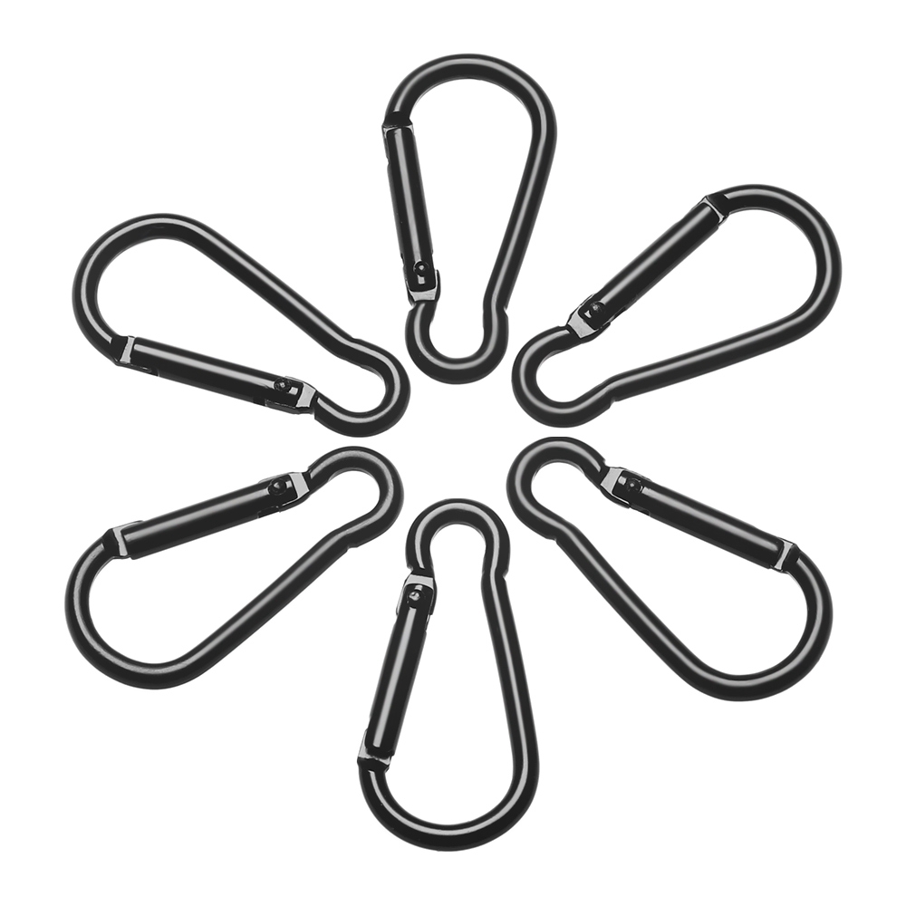 Bộ 3/6/9 Móc Khóa Màu Đen Chuyên Dụng Cho Leo Núi/Cắm Trại