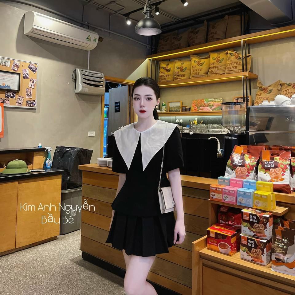 Áo sơ mi kiểu bo eo xiangtop