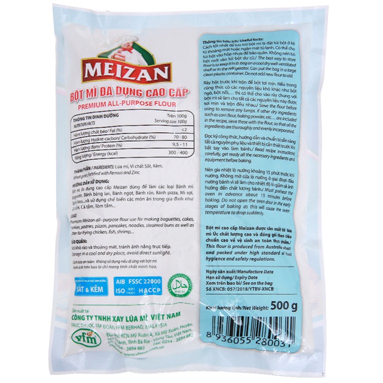 Bột mì đa dụng cao cấp Meizan gói 500g