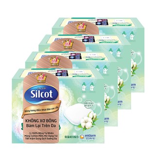 Bộ 4 hộp bông trang điểm cao cấp Silcot Premium
