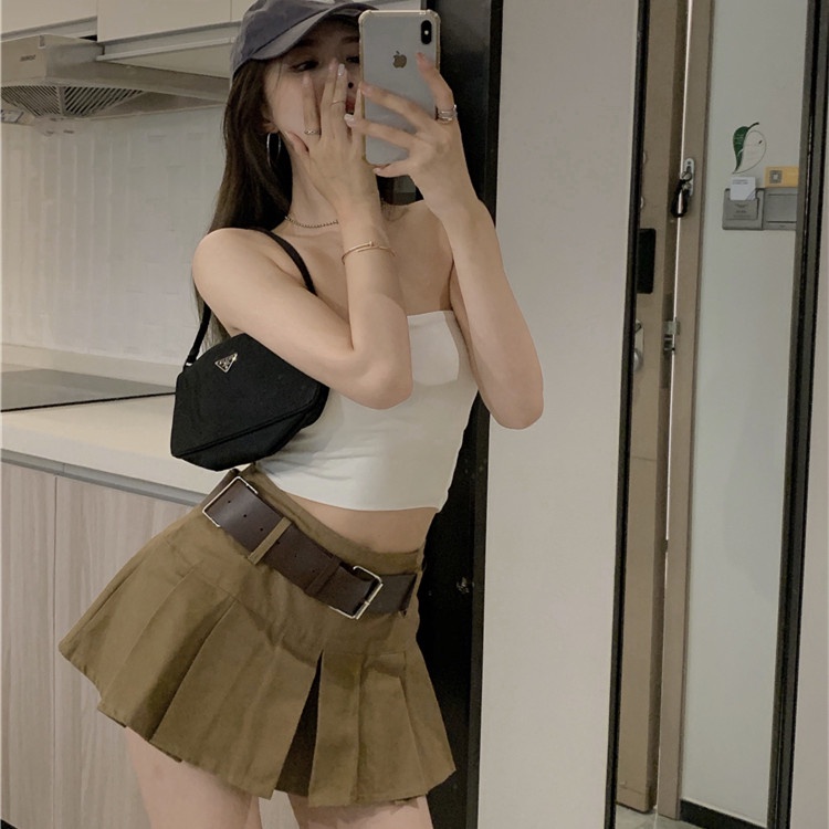 Váy Nữ Ngắn Lưng Cao Xếp Li Thời Trang Mùa Hè