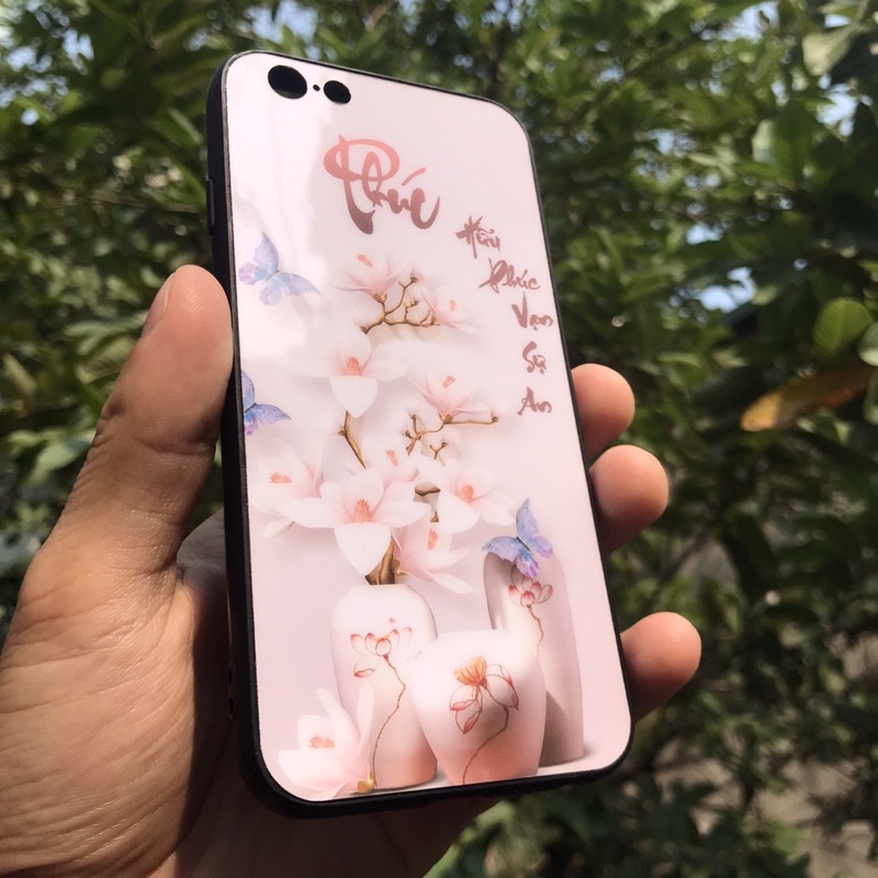 Ốp lưng iphone mặt kính bóng sang trọng - Ốp chữ Phúc - 6/6plus/6s/6splus/7/7plus/8/8plus/x/.....