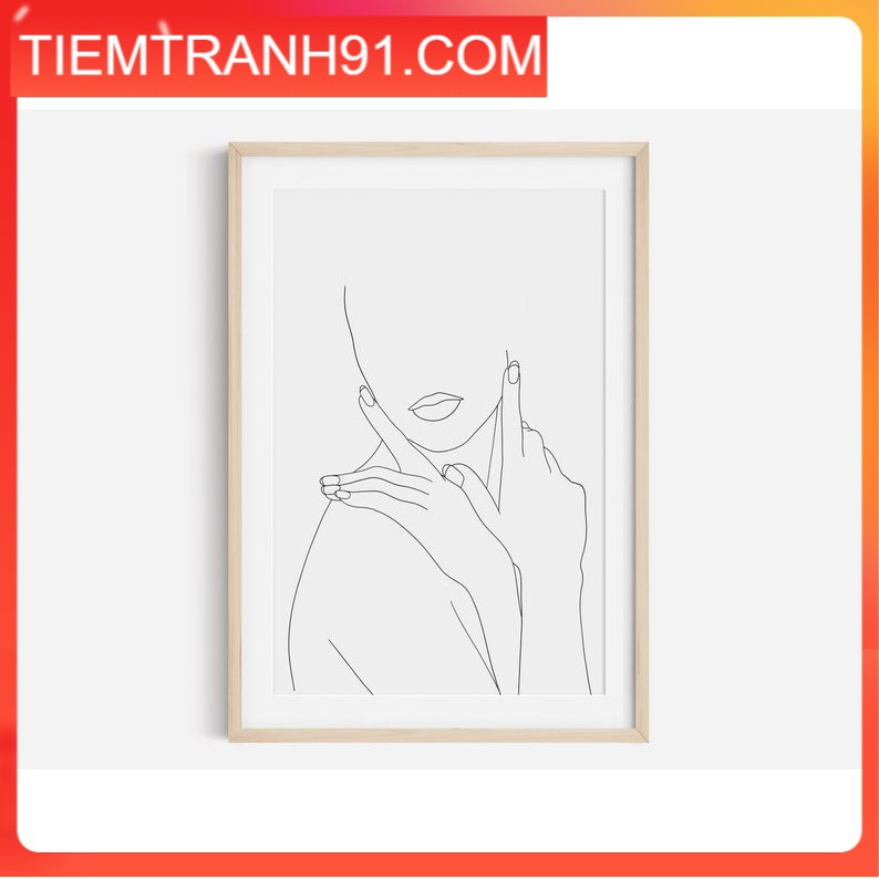 Tranh treo tường | Line art-Woman Line Art, one line print, Female Nude Art Print 57 , tranh canvas giá rẻ