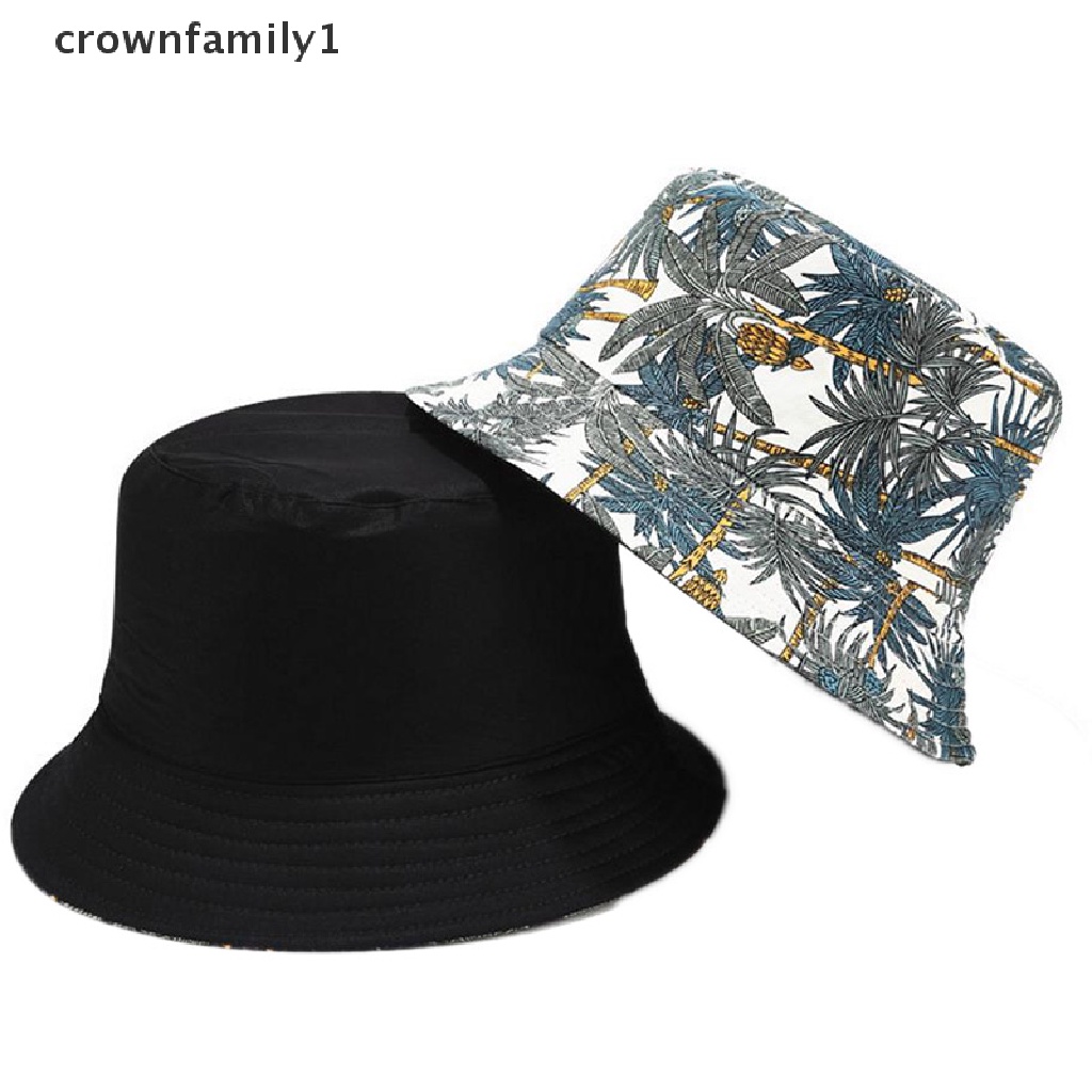 [crownfamily1] Mũ Bucket Hai Mặt Họa Tiết Hoạt Hình Graffiti Thời Trang Chống Nắng Đi Du Lịch Dành Cho Nam Và Nữ