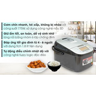 Nồi cơm điện panasonic 1.8 lít sr-zx185kram