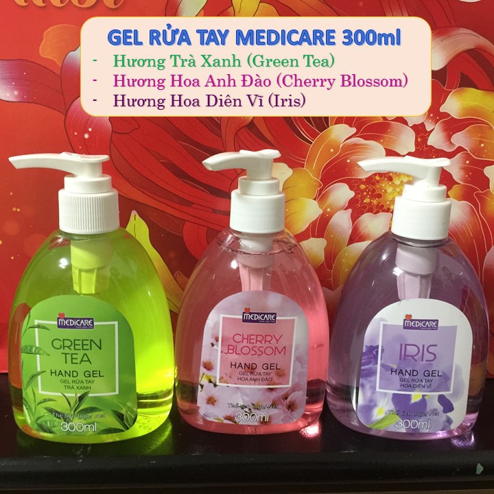 RỬA TAY dạng GEL MEDICARE 300ml, Hand Gel [có 3 mùi cực sạch và cực thơm]